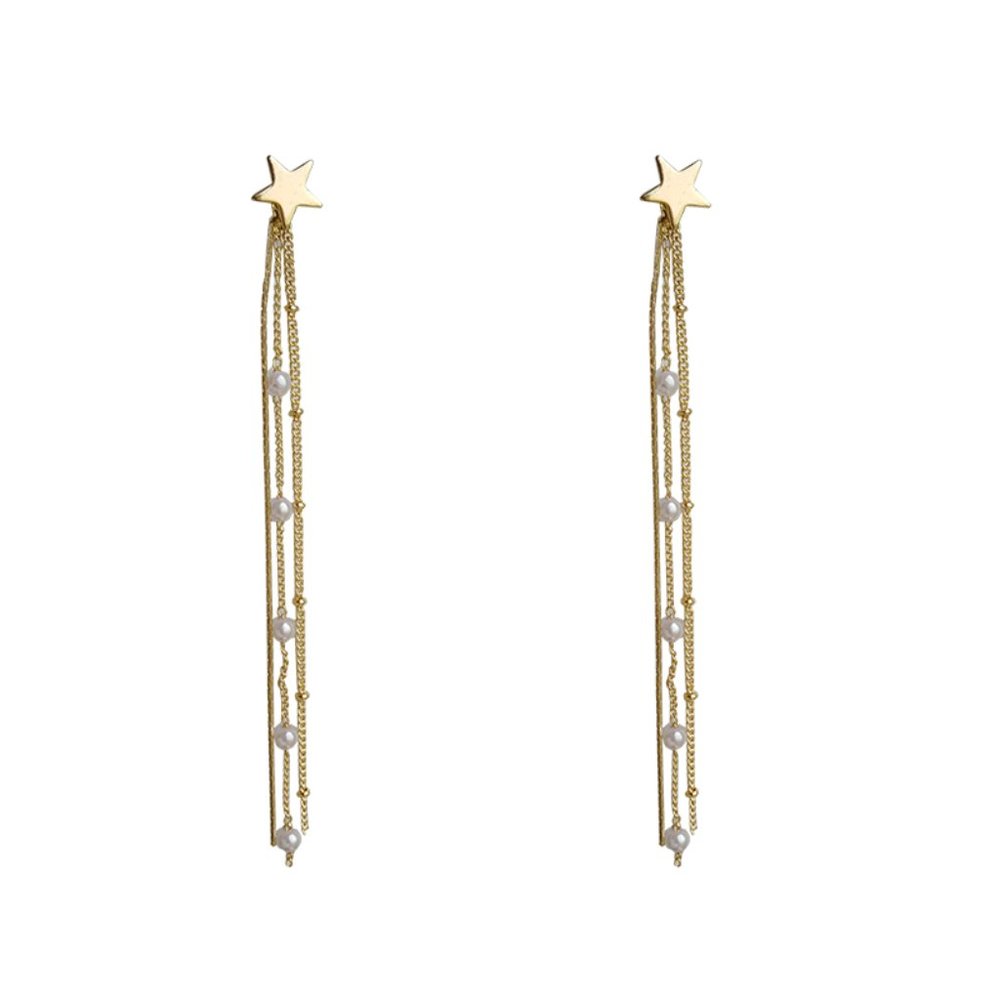 Shooting Star Pearls Start Drop Earrings - Picture 6 of 11
